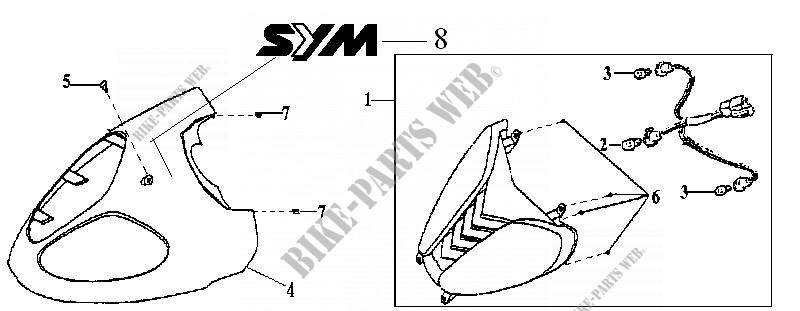 LUZ DELANTERA para SYM SHARK 50 (BS05W-6) 1999