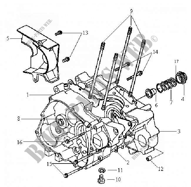 CARCASAS DE MOTOR para SYM HUSKY 125 (N125A-6) (K3-K4) 2003