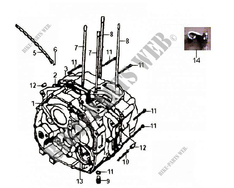 CARCASAS DE MOTOR para SYM XS125 (MD12B2-E) (L1) 2011